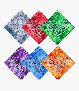 lot 20448 image: Cover Your Hair Tie-Dye Bandanas 12 Pack