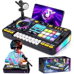 lot 1103 image: Tsomtto Kids DJ Mixer Table Musical Toy with Lights & Bluetooth