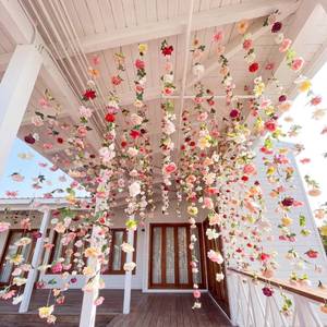 lot 1144 image: Suncalla 12 Pcs 70.8 Ft Hanging Floral Garland Silk,Blossom,Multicolor