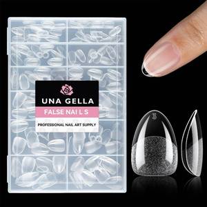 lot 2302 image: UNA GELLA Extra Short Almond Nail Tips 216Pcs X-Soft Gel Press on Nails