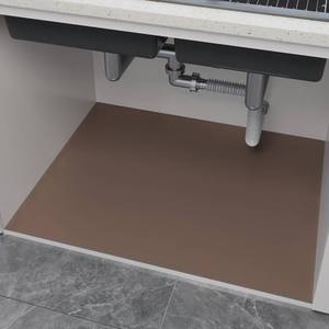 lot 2304 image: BANEBOR Under Sink Mats-20 x 16 (Cut-to-Fit) Absorbent Shelf Liner for Kitchen&Bathroom Cabinets  Non-Slip, Quick-Dry Cabinet Liner for Under Sink, Vanity & Utility Storage (Brown,20x16)