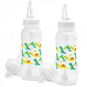 lot 2307 image: Hands-Free Baby Bottle - Anti-Colic Nursing System 9 oz Baby Bottle with Fast Flow NippleTeat 3m with Tube Straw Feeding System for Toddler (2 Bottles - Dinosaur)