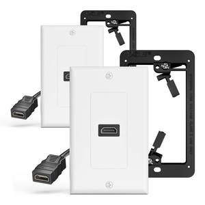 lot 2355 image: VCELINK 4K HDMI Outlet Wall Plate 1-Port Kit, with Mounting Bracket, 2 Pack