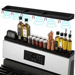 lot 2382 image: 30 Magnetic Stove Top Shelf, Silicone Over the Stove Spice Rack Organizer