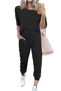 lot 2390 image: PRETTYGARDEN Women 2 Piece Lounge Sets Travel Outfit, A-black,S