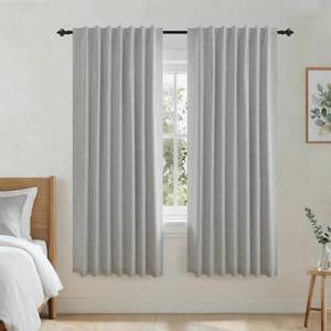 lot 2392 image: KOUFALL Black Out Curtains 63 Inch Long,Linen Textured Grey Curains for Bedroom Living Room Gray 63 Inch Length