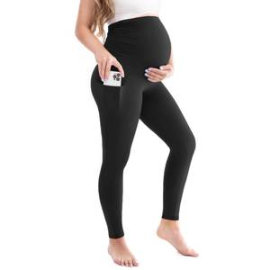 lot 2393 image: Leafigure Womens Maternity Pants with Pockets Over The Belly Black Medium