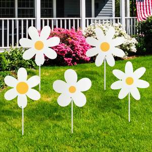 lot 2397 image: Otoolling 5 Pcs Daisy Yard Decorations Outdoor Metal Summer Daisy Yard Signs with Stakes Groovy Boho Flower Decorative Lawn Signs for Indoor Outdoor Garden Pathway Walkway Summer Holiday Party Decor