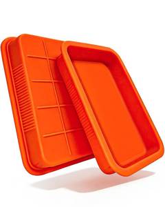 lot 2402 image: Matchwaves Drip Pan for Weber, Silicone Grease Tray Liners for Weber Grills, Reusable Universal Replacement Liners for Weber Series, 8.8 X 6.3 - 2 Pack Orange