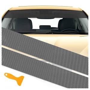 lot 2407 image: A 2 Pack 47.24x11.81 Inch Car Front Windshield Tint Strip,Honeycomb Car Window Tint Film Reduces Glare & Heat,Universal Sun Strip for Cars Windshield for SUVs,Trucks