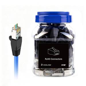 lot 2409 image: VCE Cat6 Shielded RJ45 Pass Through Connector with Boot 50Pcs 24-26AWG PoE