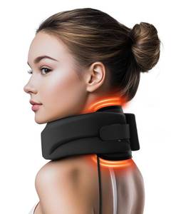 lot 2413 image: Heated Neck Brace Cervical Collar - Neck Support Brace with Heating Pad, Soft Foam Wraps Keep Vertebrae Stable and Aligned for Relief of Cervical Spine Pressure for Women & Men Black Medium Size