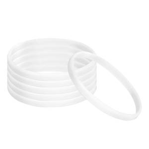 lot 2425 image: PATIKIL Silicone Bracelets, 6 Pack Colored Rubber Wristbands Blank Stretch Sports Bands for Sports Team Games, White