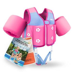 lot 2431 image: AEOCOO Kids Pool Floaties 1-2-3-5-7-9 Years Old, Toddler Swim Vest 20-30-50-70 Pounds, Comfortable Extended Wear Kids Float Jacket with Crotch Strap, Bright Design and Unpadded Sides, Rose