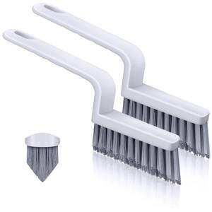 lot 2442 image: Lumkew Grout Cleaner Brush V Shape, Stiff Grout Cleaning Brushes for Tile Floor, Handheld Grout Scrub Brush Set for Shower, Bathroom, Kitchen, Household Use,2 pcs
