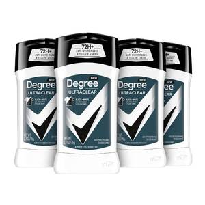 lot 2445 image: Degree Men UltraClear Antiperspirant Black  White Sweat & 4 Count 2.7 oz