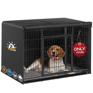 lot 3818 image: Zettum Dog Crate Cover 42 Inch - 600D Kennel Crate Covers for Dog Cage Waterproof & Heavy Duty, Small Dog Cage Cover Universal Fit for Most Wire Pet Crates - 42 x 29 x 29 Inch (Cover Only)