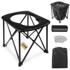 lot 3831 image: 15.6 Portable Toilet for Camping, Ultralight Foldable Camping Toilet 2-Second Setup, 350LBS Portable Potty for Adults, Compact for Camping, Hiking, RV Travel, Trucker, Fishing, Beach, Outdoor Use