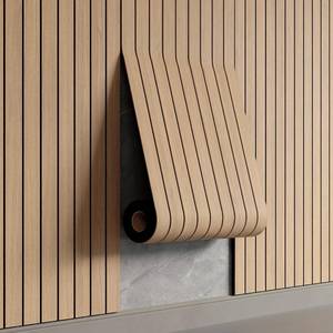 lot 3836 image: YU LI 3DH Peel and Stick PVC Slat Wall Panel 118x15.75 Self-Adhesive Thick Faux Oak Wood Grain Wallpaper Panel 3D Soundproof Wall Panels for Walls & Ceilings