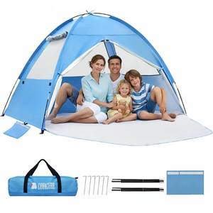 lot 3838 image: COVACURE Beach Tent Sun Shelter UPF 50 UV Protection for 3-4 Person-Blue