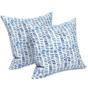 lot 3843 image: LVTXIII Outdoor Throw Pillows, Decorative Throw Pillows with Inserts, 16x16 Square Pillows for Bed, Couch, Sofa and Patio Furniture, Set of 2, A Pebble Blue