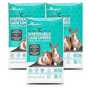 lot 3850 image: Paw Inspired Disposable Guinea Pig C&C Cage Liners Beddings  Bamboo Charcoal Odor Controlling  Liners Pee Pads for Guinea Pigs  Ferret  Rabbit  Hamster  Chinchilla (28 x17 (C&C 2 x 1)  24 Count)