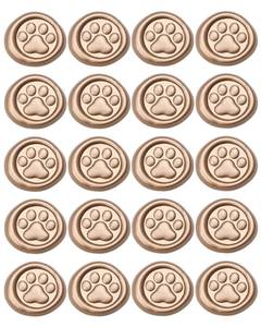 lot 4017 image: Dark Gold Paw Wax Seal Stickers-40PCS Bulk Self-Adhesive Vintage Sealing Stickers for Envelopes, Letter, Invitations, Gift Wrapping, Scrapbooking �� Cute Animal Footprint Design