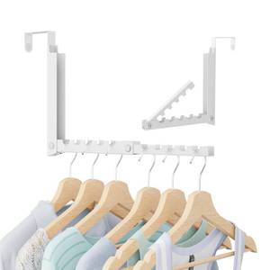 lot 4018 image: WLCSNG Foldable Over the Door Hooks, Over the Door Hanger for Space Saving