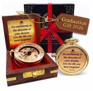 lot 4025 image: The Dream Chaser Compass - Go Confidently -2026 Unique Graduation Gifts for Him, College, High School, Cool Birthday Gift Idea for Son, Boys, Motivational Greeting Card Included