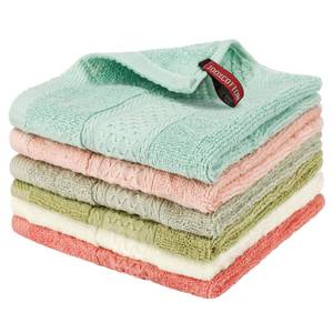 lot 4028 image: PHOGARY 100% Cotton Wash Cloth, 6 Pack Face Cloths Bath Washcloths Highly Absorbent Face Towels, Machine Washable Washcloths for Showering, Bathroom, Gym, and Kitchen, 6 Colors, 13x13