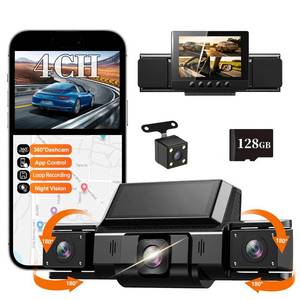 lot 4029 image: 360° 4 Channel Dash Cam Front Rear, WiFi APP, Night Vision,128G Card