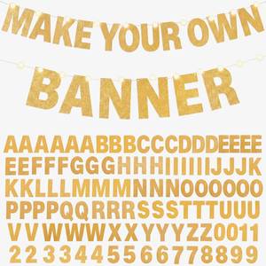 lot 4045 image: TaoBary 112 Pcs DIY Banner Letters Kit with Numbers,Gold
