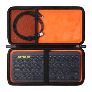 lot 4049 image: Mchoi Travel Case for Logitech K380 K810 K811 Keyboard, Semi-Waterproof, Shockproof EVA, Orange Interior, for Multi-Device Bluetooth Keyboard & Accessories