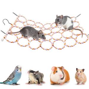 lot 4051 image: Jevnd Rat Climbing Rope Net Toy for Cage, Hanging Swing Toy (Random Color)