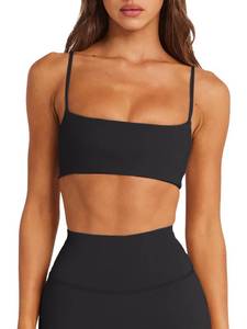 lot 4052 image: Women Sports Bra Padded Adjustable Straps Workout Yoga Gym Bra Black Medium
