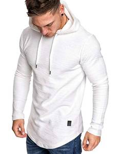 lot 4053 image: Lexiart Mens Fashion Athletic Hoodies Sport Sweatshirt Solid Color Fleece Pullover White 3XL