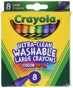 lot 4504 image: Crayola Washable Crayons, Large Size, 8 Colors, Pack of 1