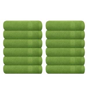 lot 4505 image: GLAMBURG Ultra Soft 12-Piece Washcloths Set 13x13-100% Ringspun Cotton - Durable & Highly Absorbent Face Towels - Ideal for use in Bathroom, Kitchen, Gym, Spa & General Cleaning - Kiwi Green