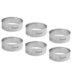 lot 5734 image: Keewah 4.5 inch Large Burger Ring - 6 Piece - Stainless Steel