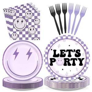 lot 5736 image: Greencian 96Pcs Smile Face Party Decoration for Girls, Serves 24