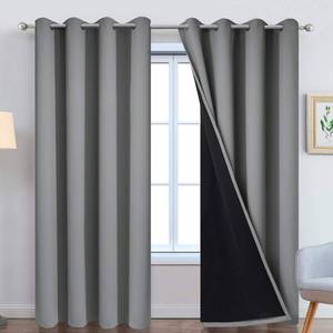 lot 5739 image: Yakamok Grey 100% Blackout Curtain Panels 84 inches, 52 Wide, 2 Panels