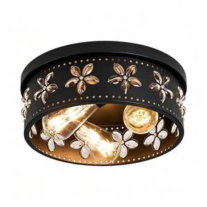 lot 5754 image: Glintawn 12.6 Inch Black Flush Mount Ceiling Light
