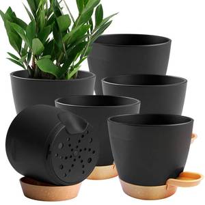 lot 5764 image: Carsapro Self-Watering Planter Pots 7 in 6-Pack