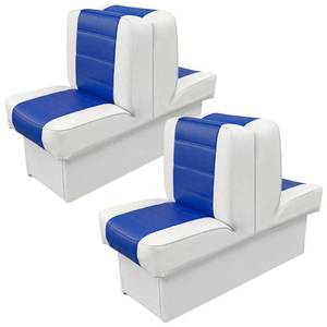 lot 5783 image: CrystalSylara Back to Back Boat Seat Covers, Blue White (2 Sets)