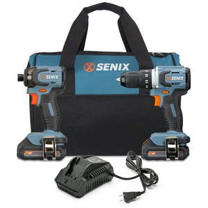 lot 5793 image: Senix 20V Brushless Drill and Impact Driver Combo