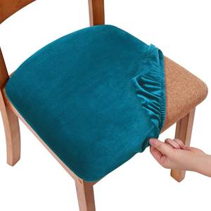 lot 6308 image: Smiry Velvet Seat Covers for Dining Room Chair Set of 4