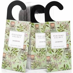 lot 6309 image: Large 12 Packs Jasmine Hanging Scented Sachets Long-Lasting Closet Deodorizer Air Freshener Fabric Refresher Odor Eliminator for Drawer Home Fragrance Gift Set