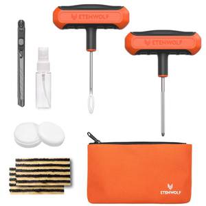 lot 6330 image: ETENWOLF Flat Tire Repair Kit with Plugs - 16 Pc