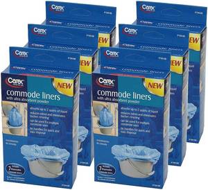 lot 6335 image: Carex Commode Liners, 42 Count with Absorbent Powder