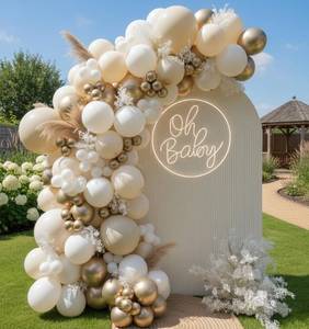 lot 6350 image: ADOINBY Sand White Gold Balloon Arch Kit, 152Pcs